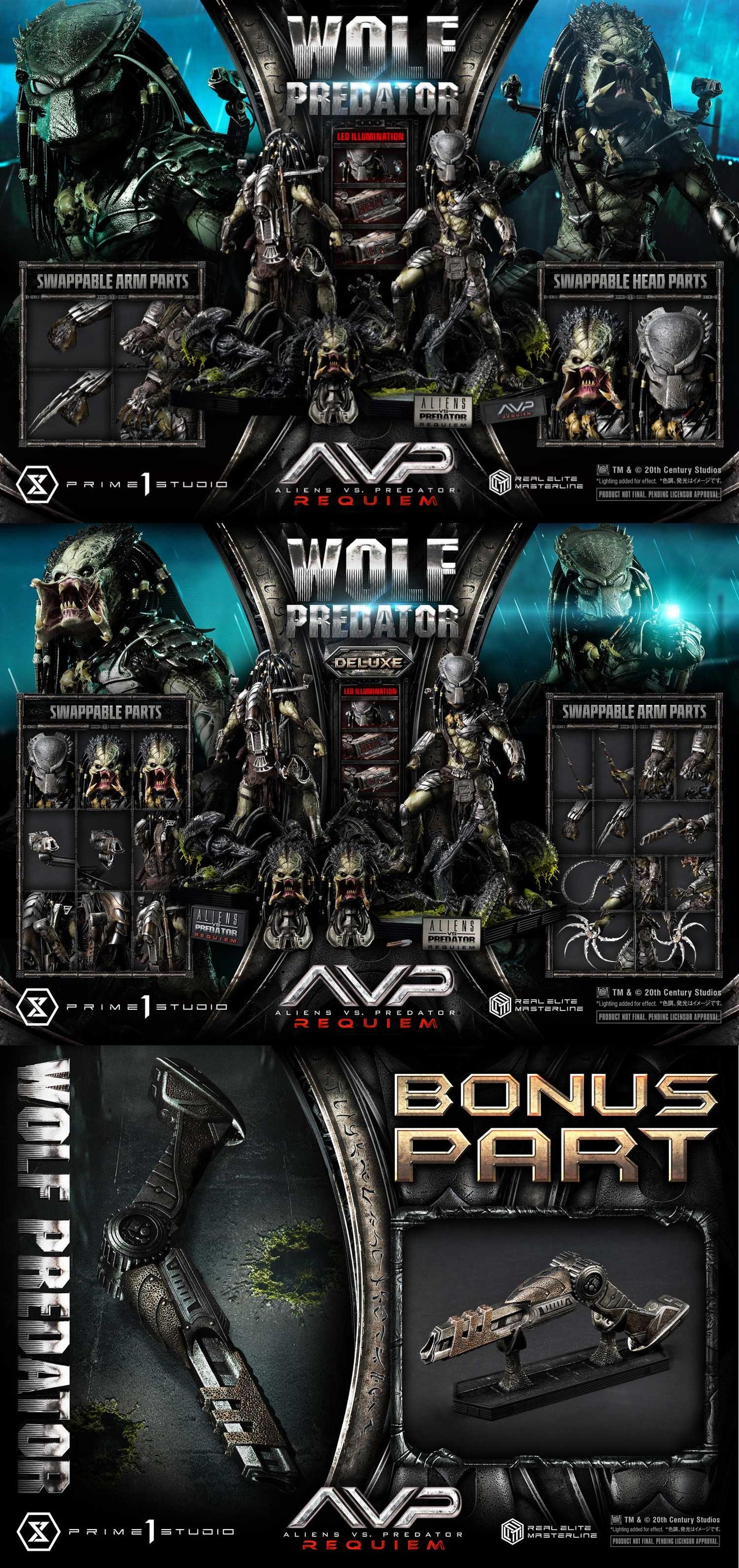 [Pre-order] 1/3 LED Wolf Aliens vs. Predator: Requiem-Prime 1 Studio